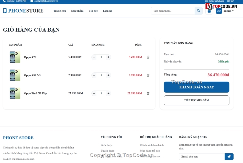 Website php,php mysql,bán điện thoại php my sql